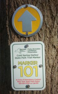 Cold Spring Harbor State Park trail marker