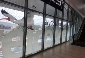 Vinyl graphics on glass