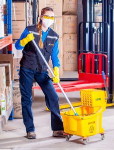 woman cleaning