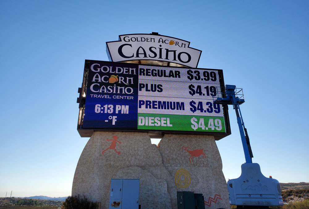 golden acorn casino sign cns signs