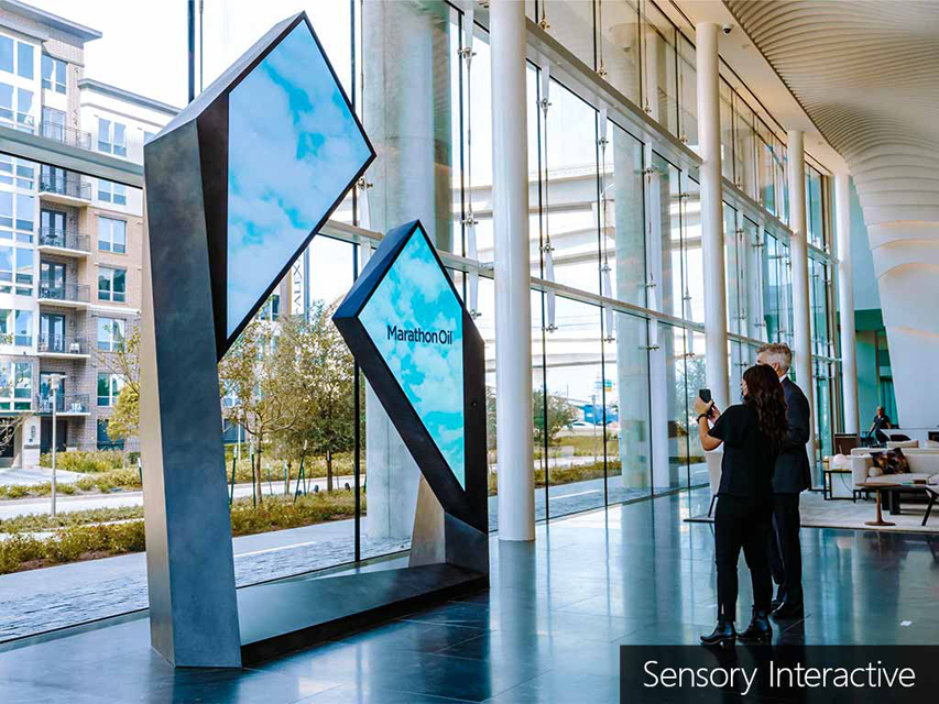 verschijnen Roest Afleiden Marathon Oil HQ Lobby Features Interactive LED Sculpture - Sign Builder  Illustrated, The How-To Sign Industry Magazine