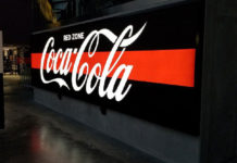 coca cola sign cabinet allegiant stadium