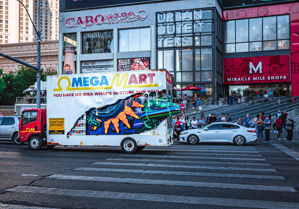 omega mart meow wolf mobile billboard