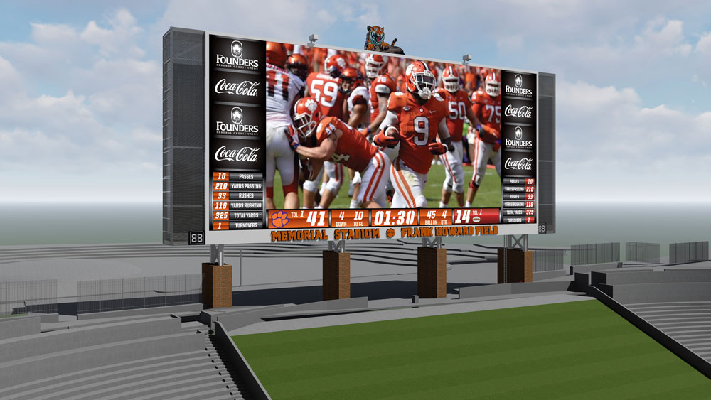 clemson university memorial stadium digital signage