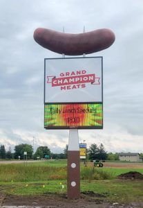 Giant Bratwurst Sign Grand Champion Meats