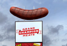 Giant Bratwurst Sign Grand Champion Meats