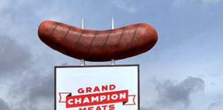 Giant Bratwurst Sign Grand Champion Meats