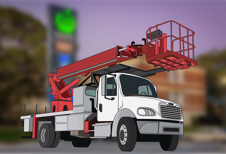 Crane Bucket Truck