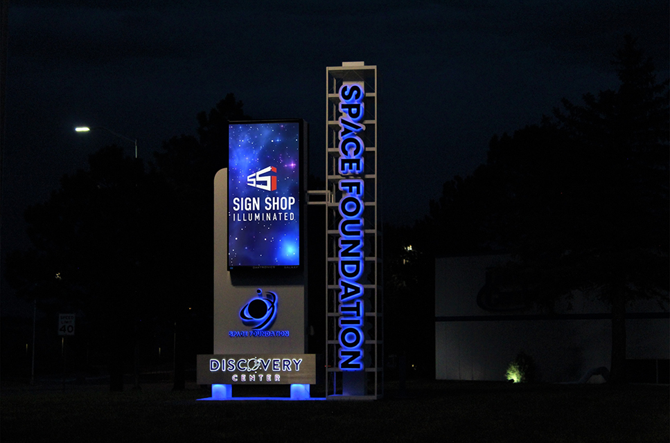 Space Foundation EMC Pylon Sign