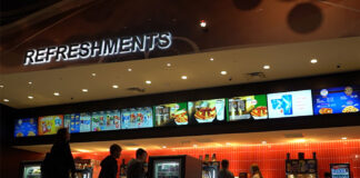 Videowall displays cinema