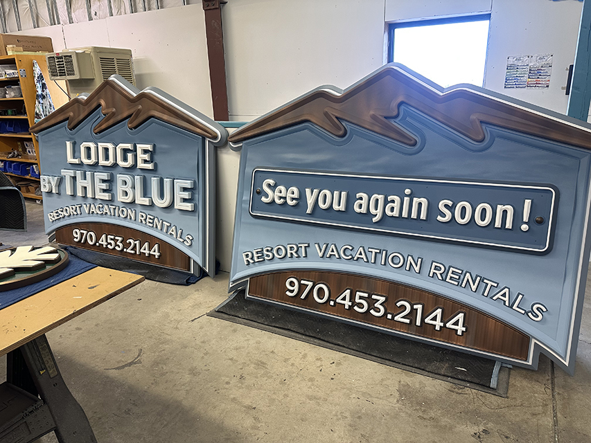 Blue Resort Sign