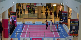 Tennis court floor graphics